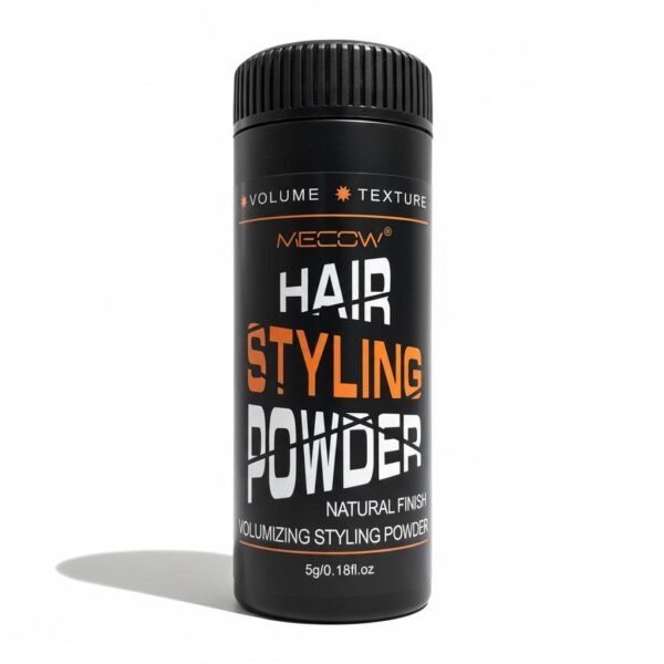 MECOW Black Natural Finish Hair Styling Powder bottle